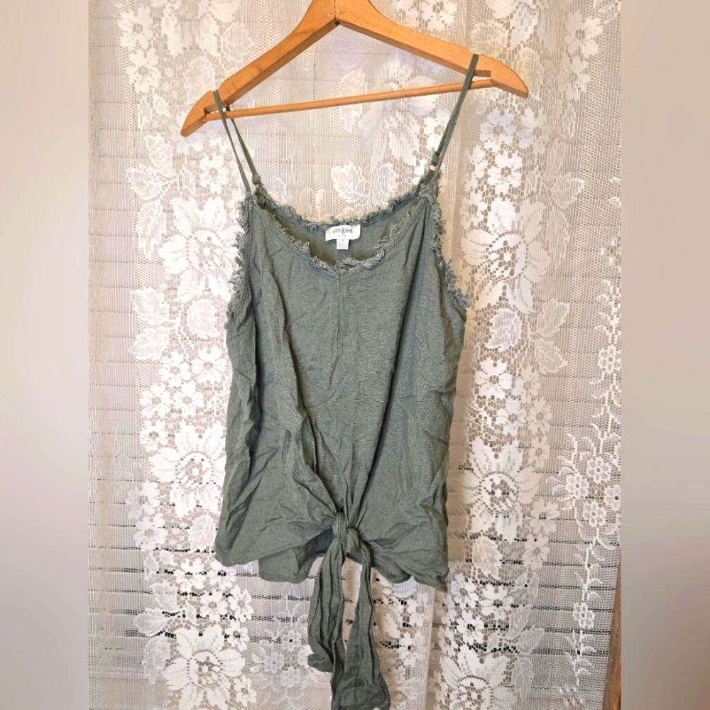 Umgee, Green Womens Tank Top, Small Boho Summer Tank